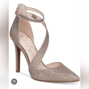 Jessica Simpson Metallic Castana Heels - 8.5